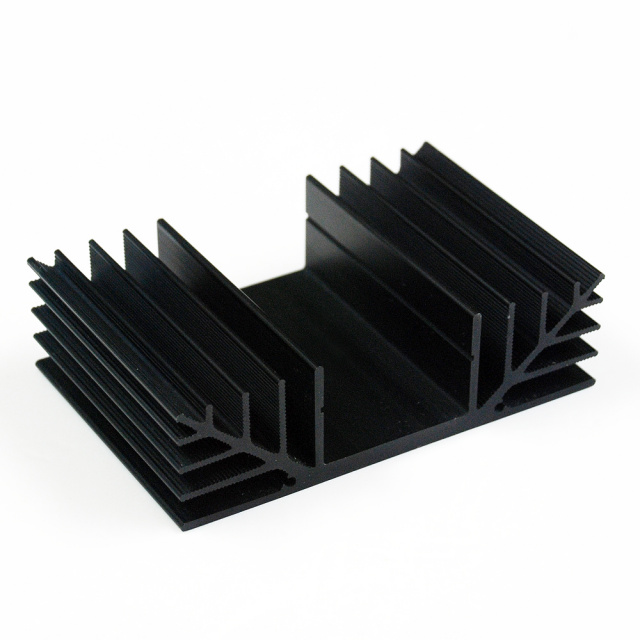 SS63X 4.5" x3" x1" Aluminum Black Heat Sink with TO-3 hole